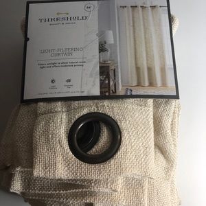 Curtain Panel 54"x84" Cream Weave Textured